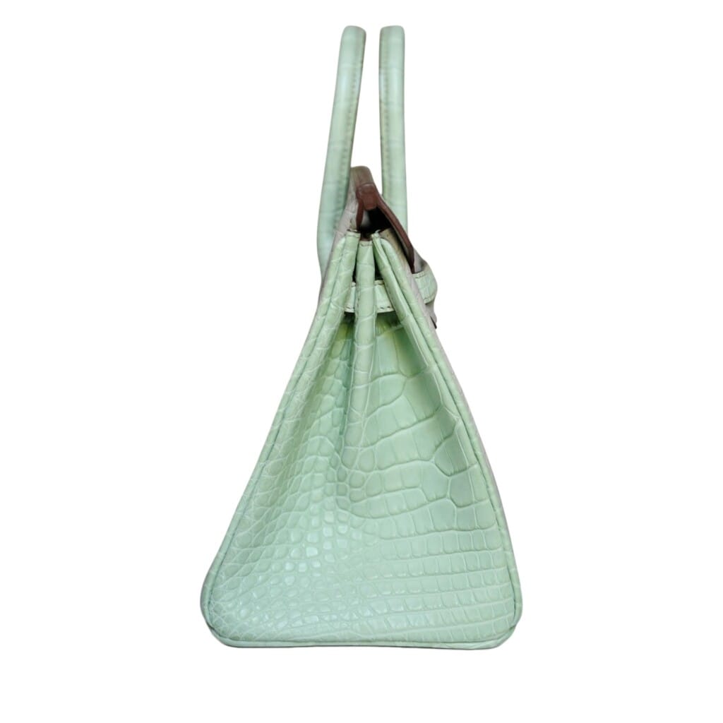 Vert D'eau and Gris Perle Matte Crocodile HSS Birkin 25 Brushed Palladium Hardware, 2022
