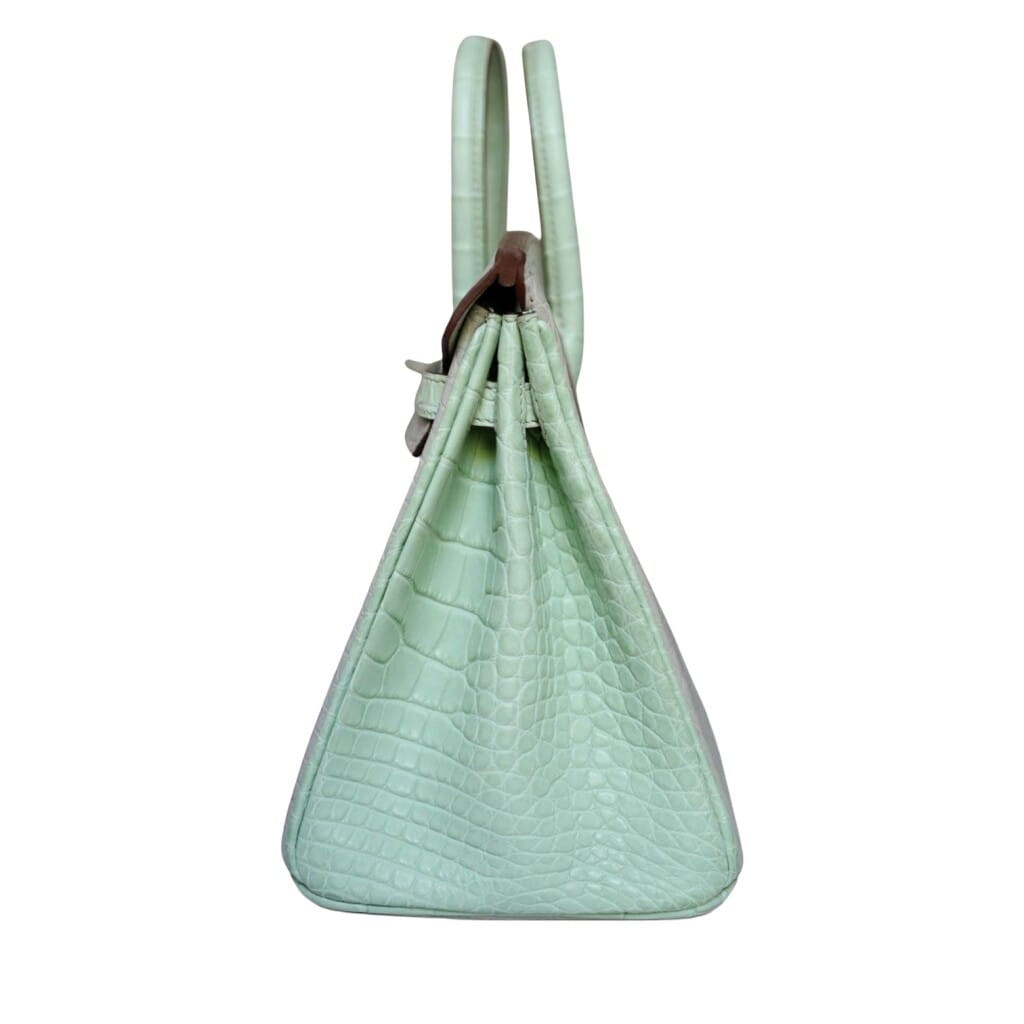Vert D'eau and Gris Perle Matte Crocodile HSS Birkin 25 Brushed Palladium Hardware, 2022