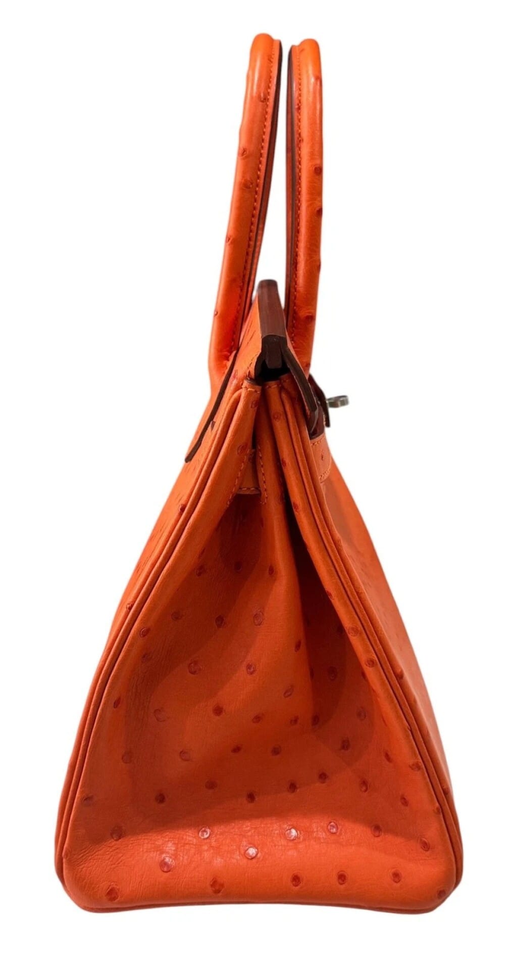 Tangerine Ostrich Birkin 30 Palladium Hardware, 2016