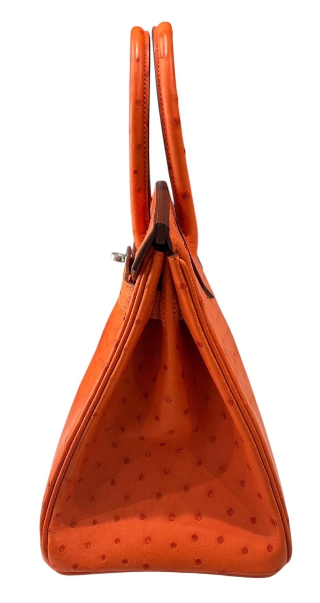 Tangerine Ostrich Birkin 30 Palladium Hardware, 2016