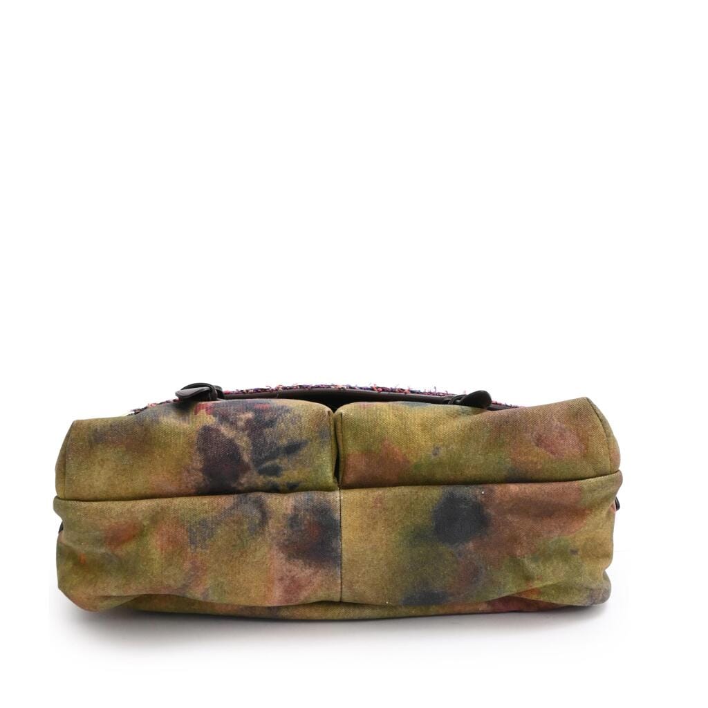 Multicolor Graffiti Tweed and Khaki Toile On The Pavement Large Messenger Bag Ruthenium Hardware, 2015