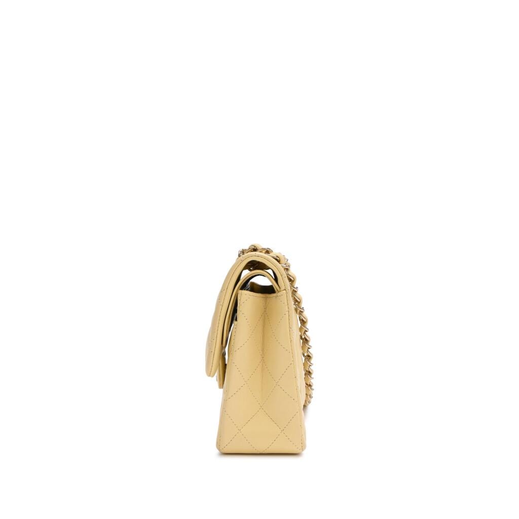 Yellow Quilted Lambskin Small Timeless Double Flap Gold Hardware, 2021