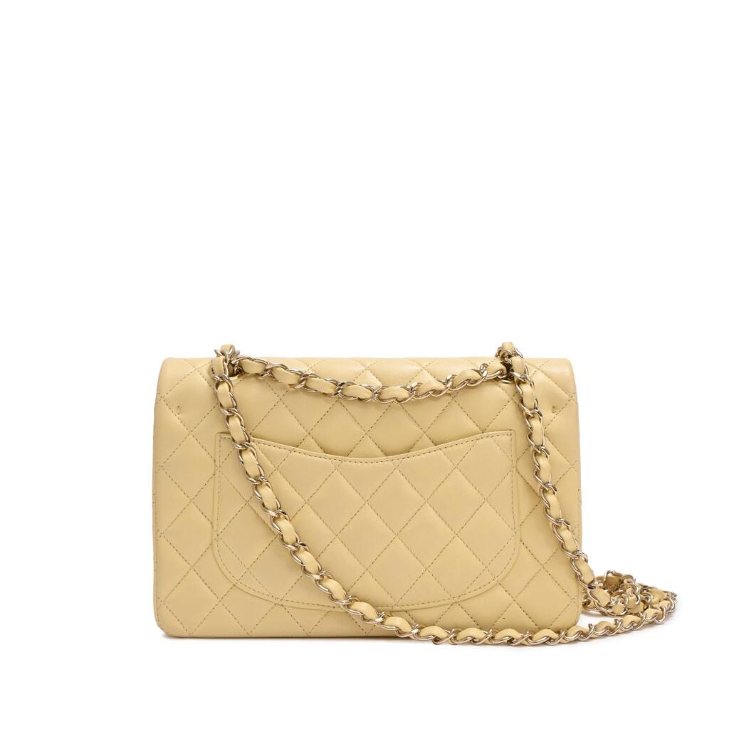 Yellow Quilted Lambskin Small Timeless Double Flap Gold Hardware, 2021
