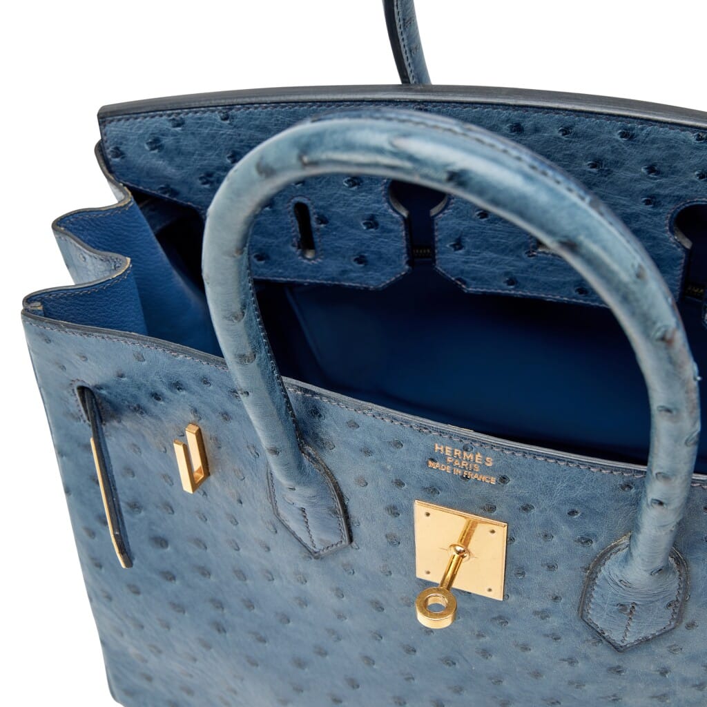 Bleu Roi Ostrich Birkin 35 Gold Hardware, 2001