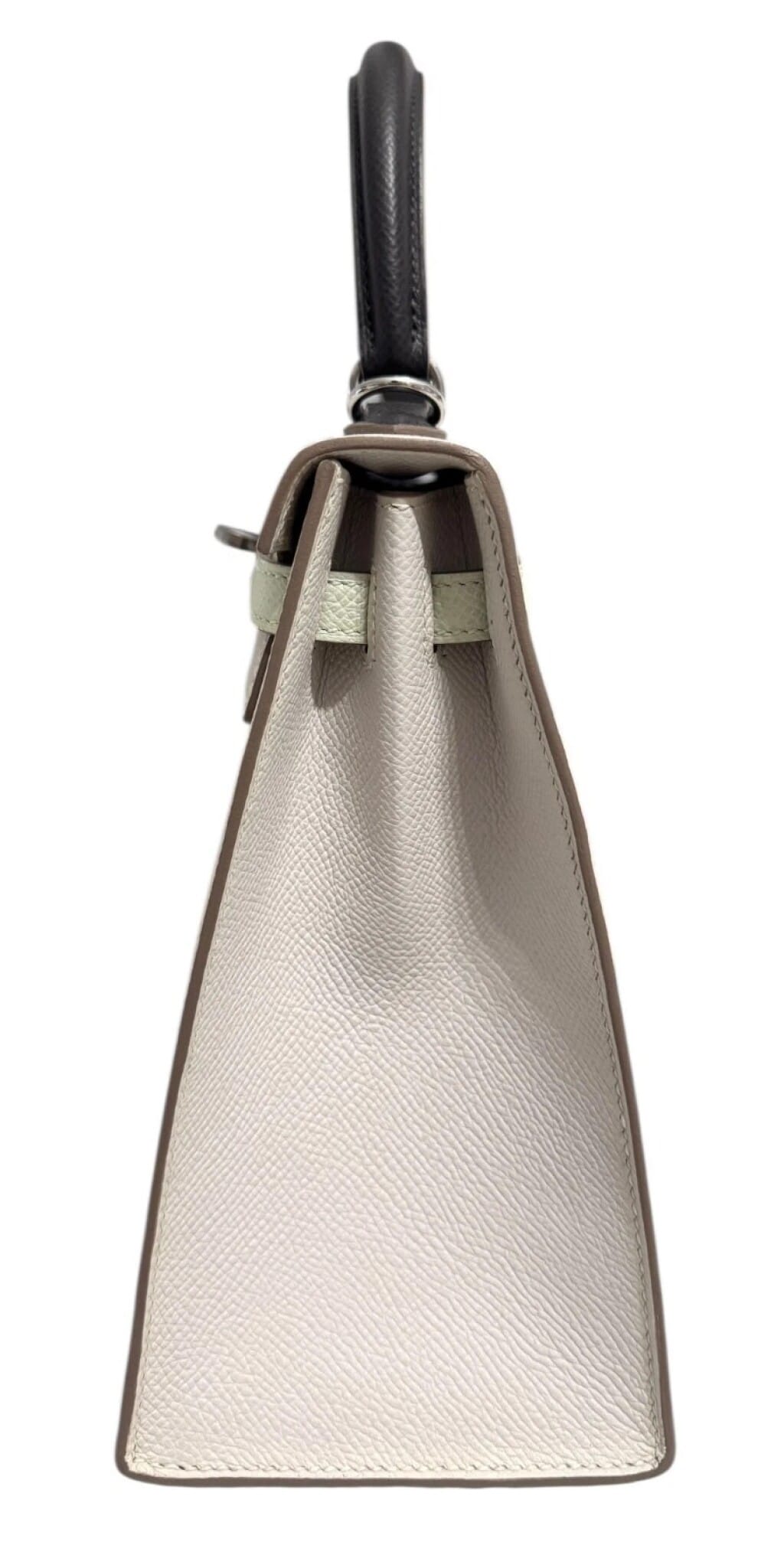 Gris Pale, Vert Fizz, and Graphite Tri-Color Epsom Sellier Kelly 25 Palladium Hardware, 2024