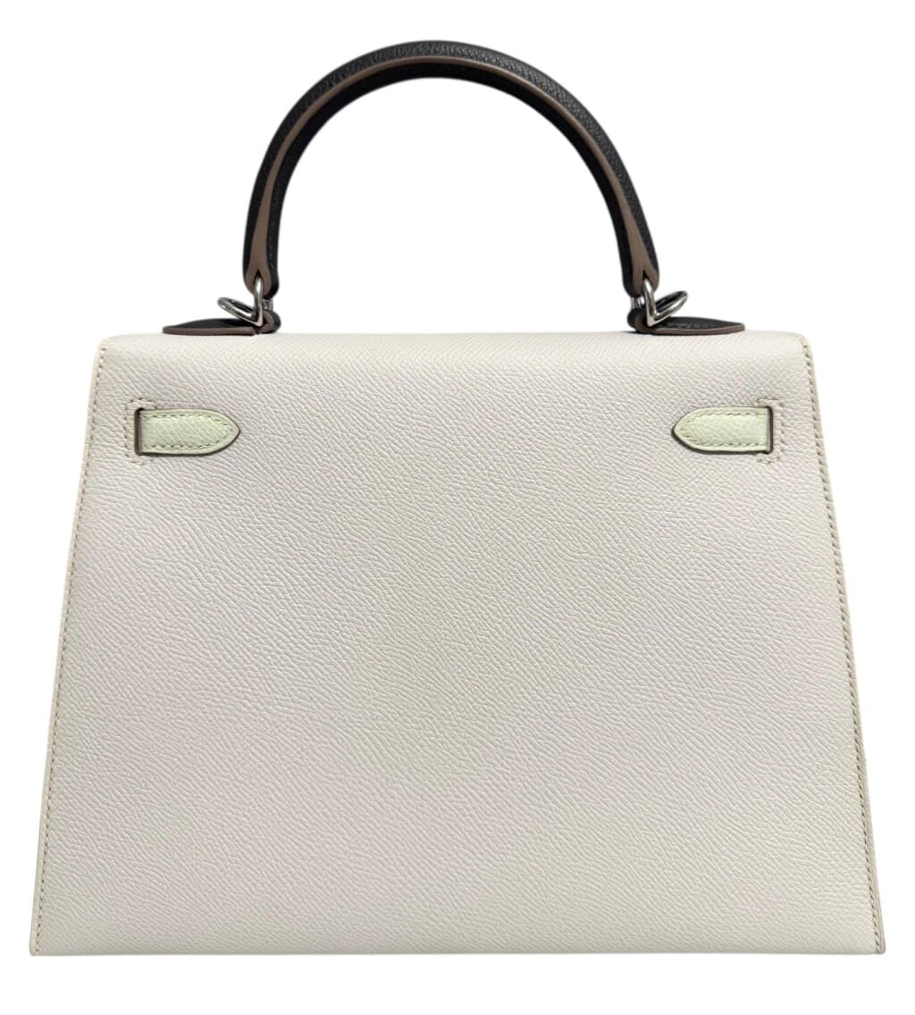 Gris Pale, Vert Fizz, and Graphite Tri-Color Epsom Sellier Kelly 25 Palladium Hardware, 2024