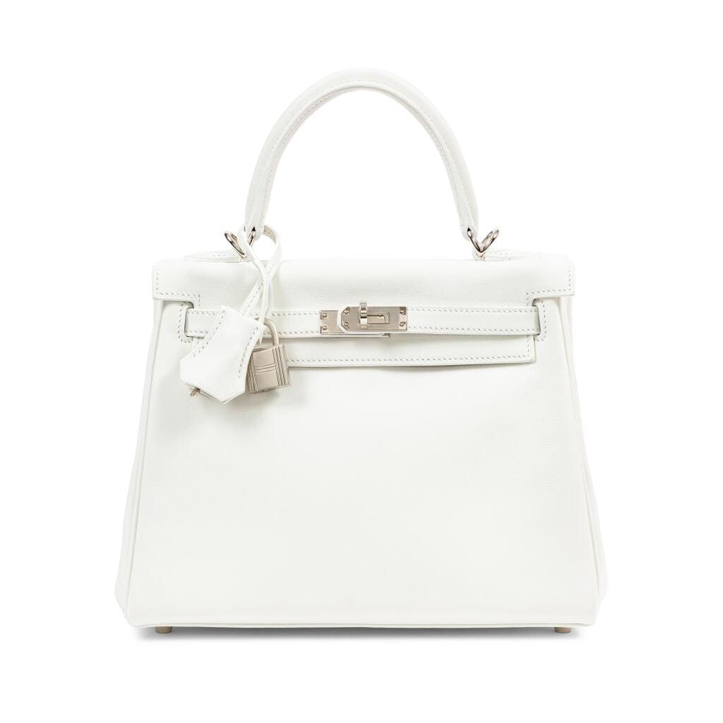 New White Swift Kelly 25 Retourne Palladium Hardware, 2025