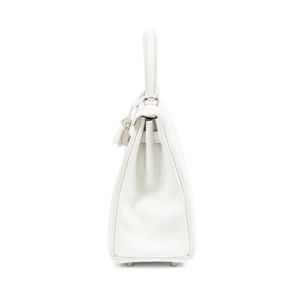 New White Swift Kelly 25 Retourne Palladium Hardware, 2025