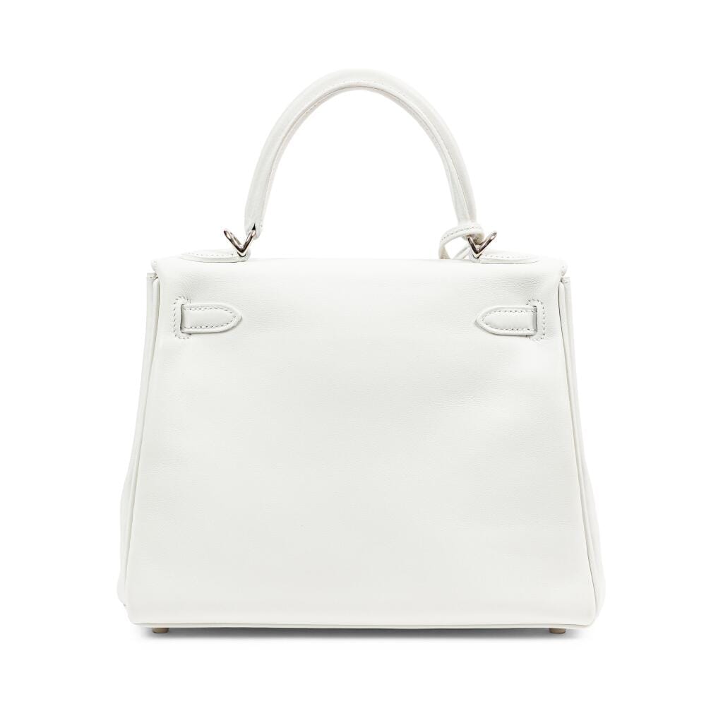 New White Swift Kelly 25 Retourne Palladium Hardware, 2025