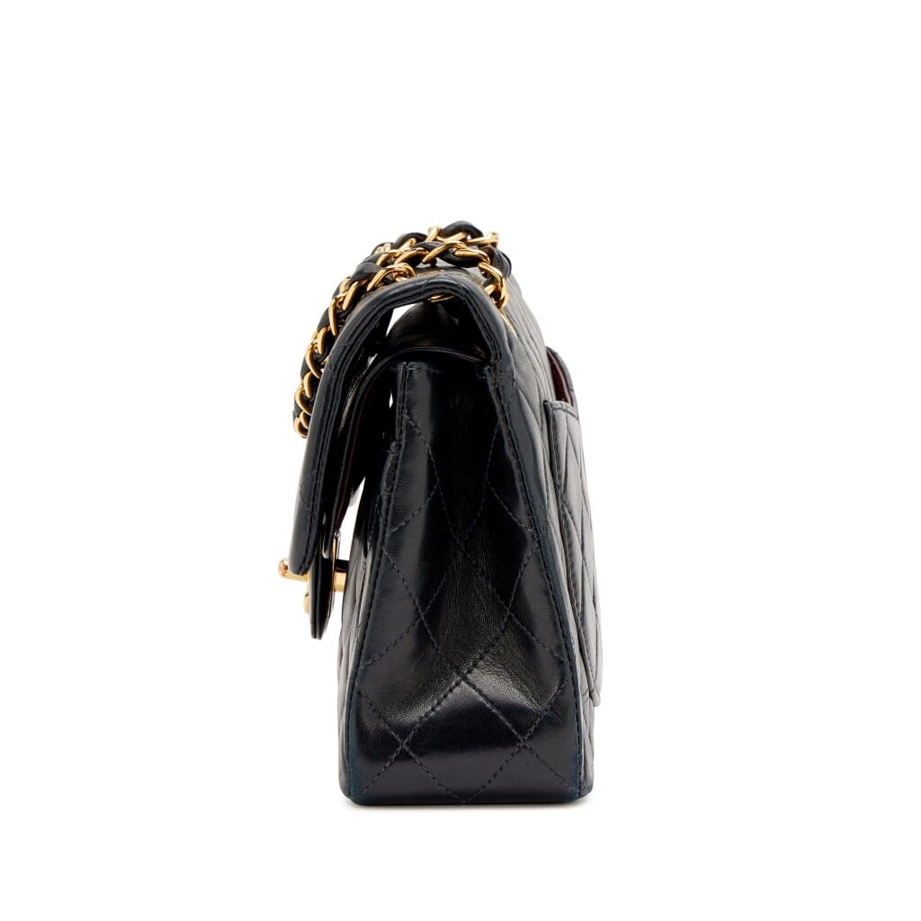 Vintage Black Quilted Lambskin Small Classic Double Flap Bag Gold Hardware, 2000-2002