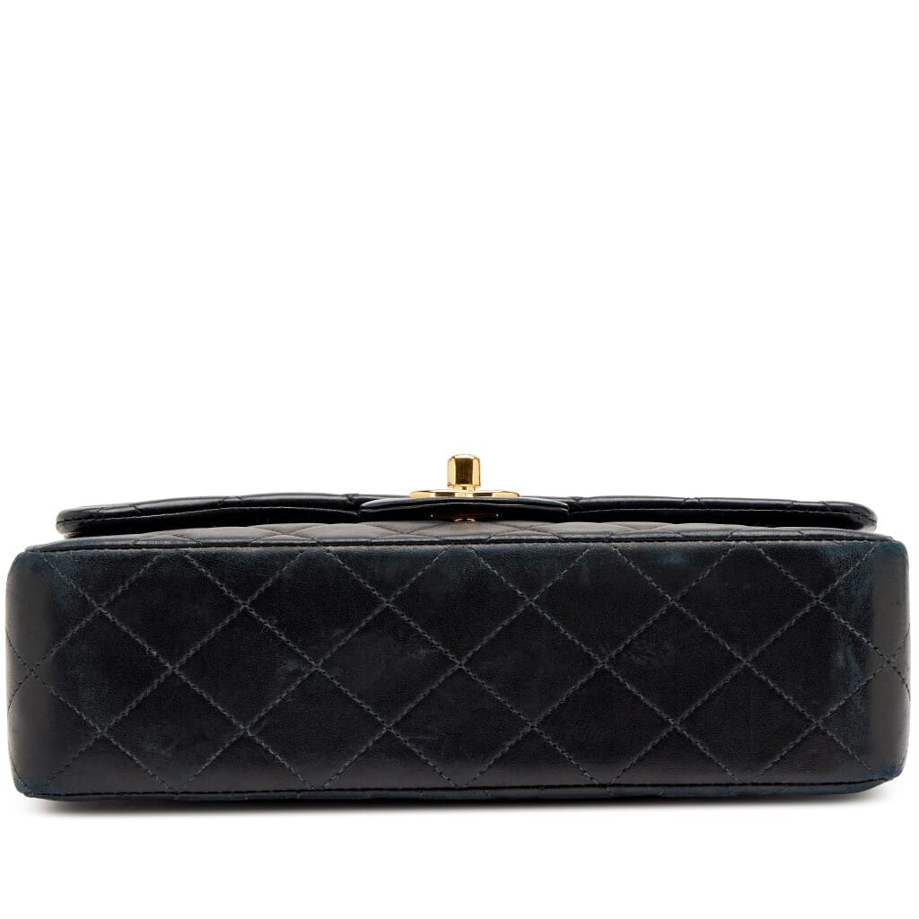 Vintage Black Quilted Lambskin Small Classic Double Flap Bag Gold Hardware, 2000-2002