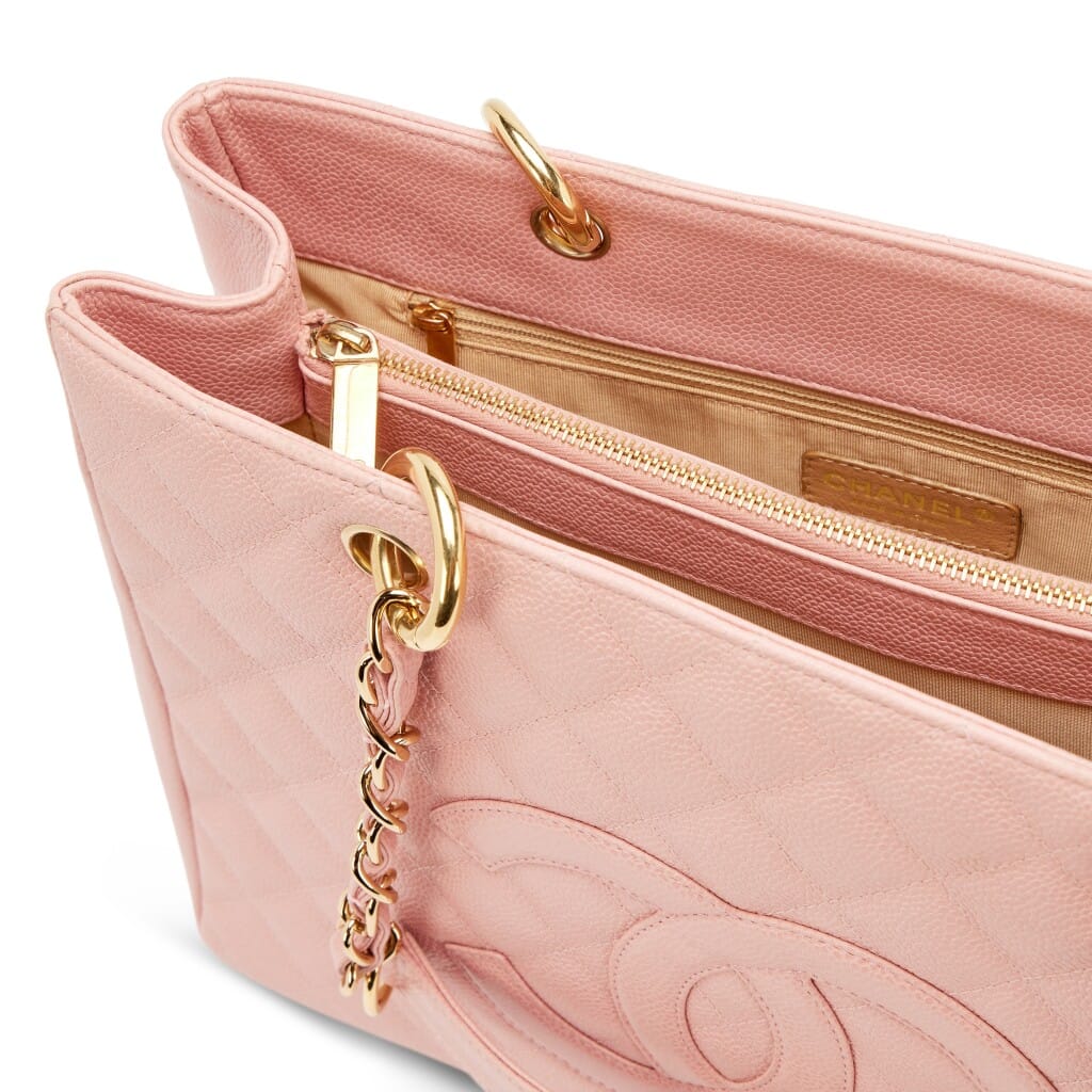 Pink Quilted Caviar Timeless Grand Shopping Tote Gold Hardware, 2003-2004