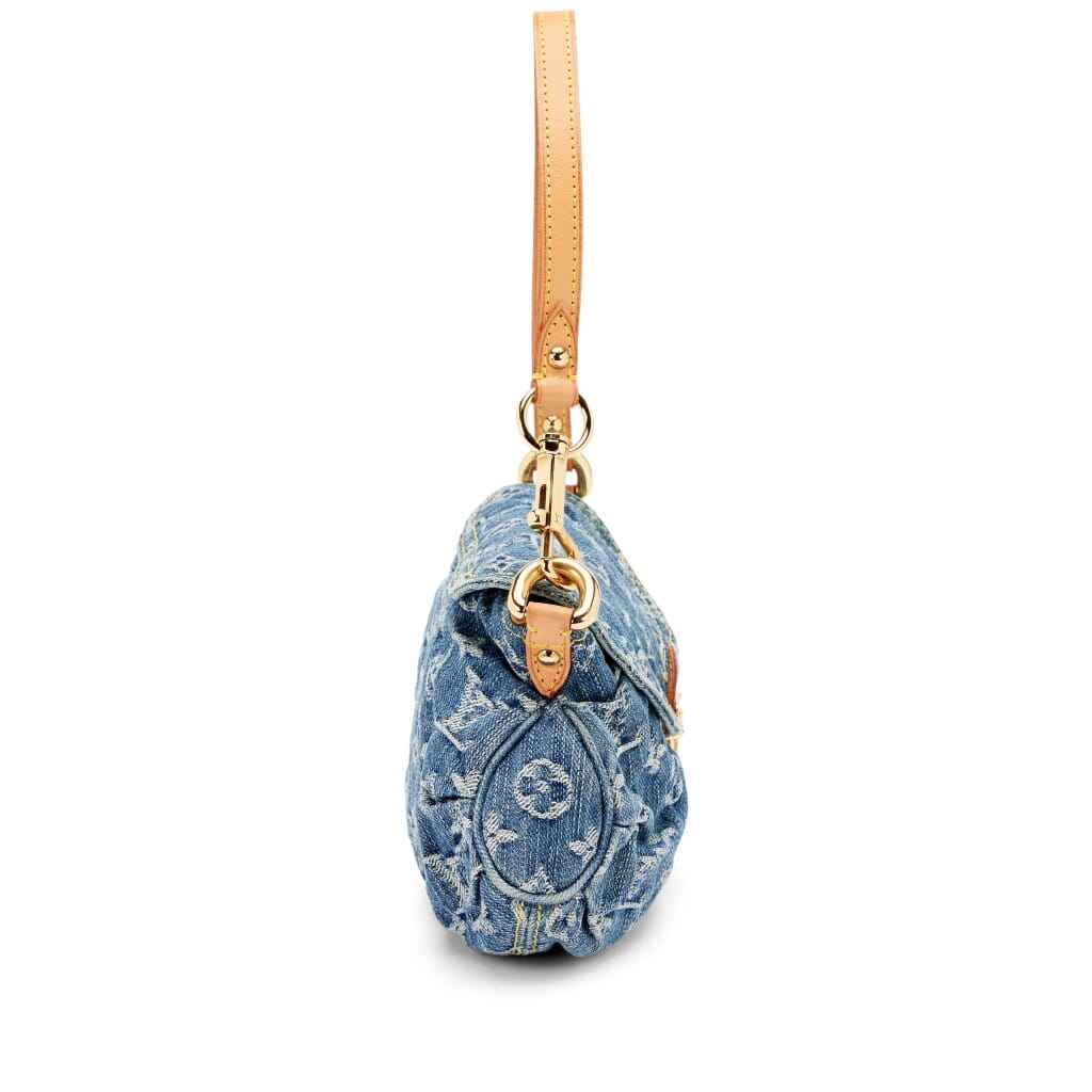 Blue Monogram Denim Mini Pleaty Gold Hardware, 2008