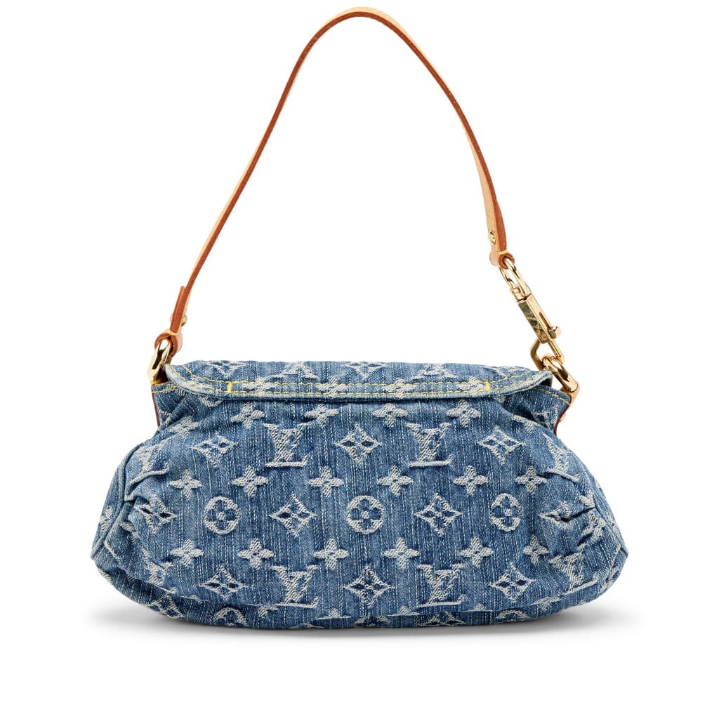 Blue Monogram Denim Mini Pleaty Gold Hardware, 2008