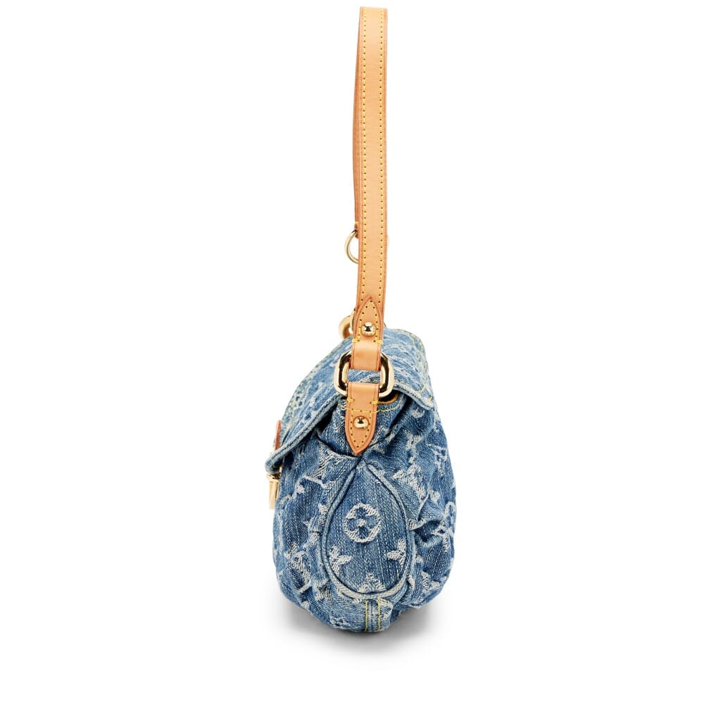 Blue Monogram Denim Mini Pleaty Gold Hardware, 2008