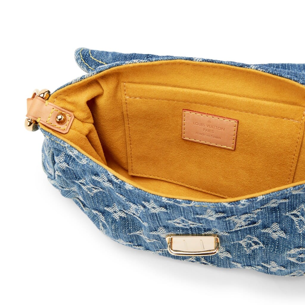 Blue Monogram Denim Mini Pleaty Gold Hardware, 2008