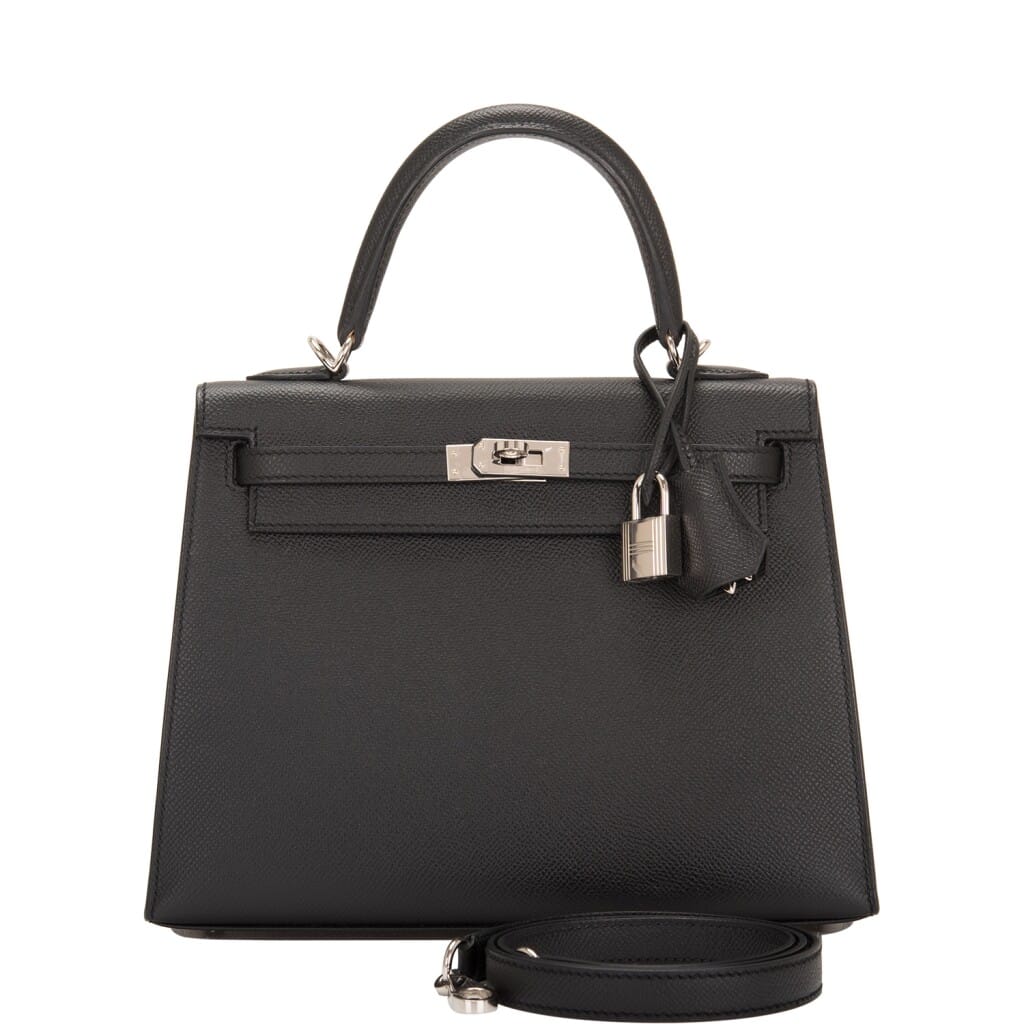Black Epsom Sellier Kelly 25 Palladium Hardware, 2026