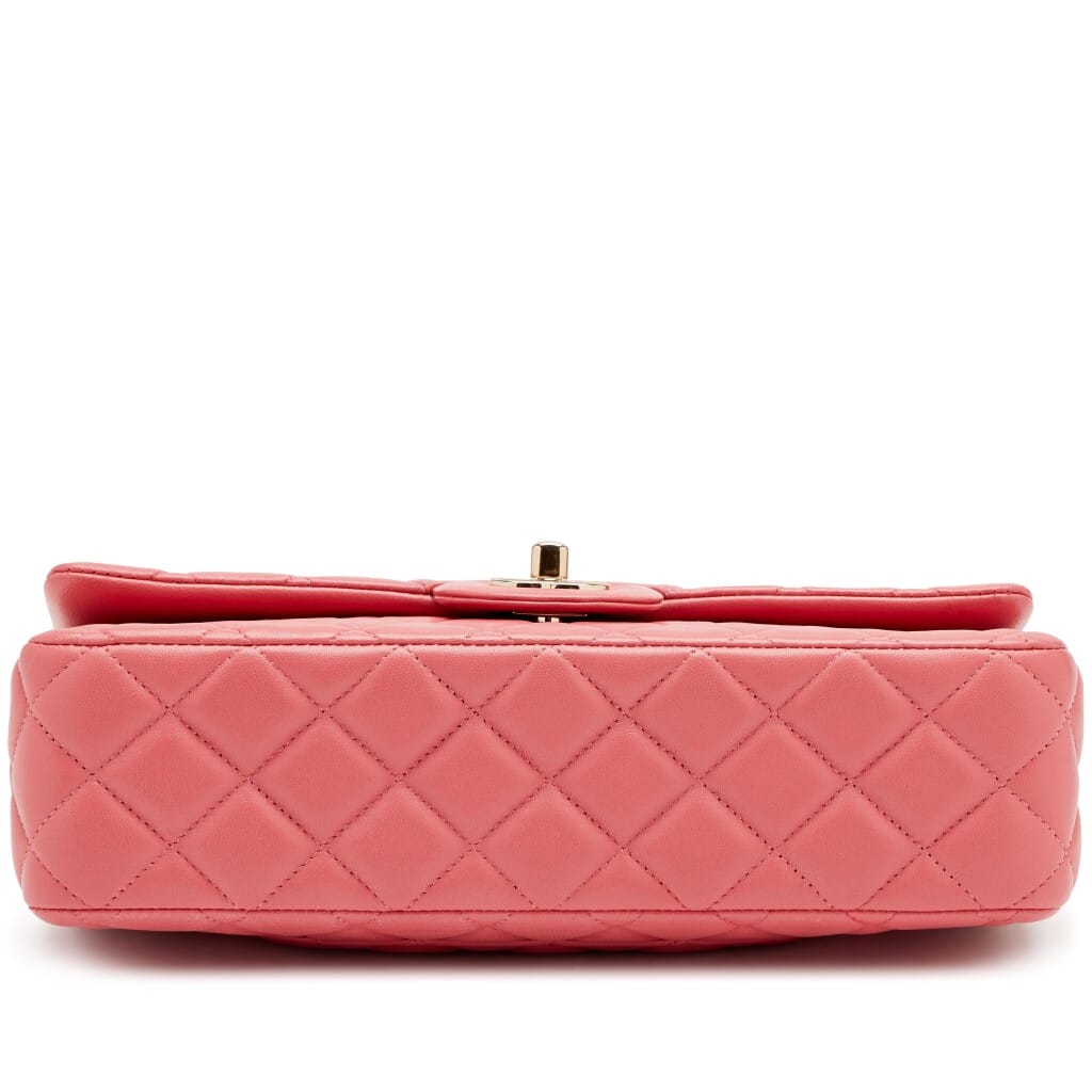 Pink Quilted Lambskin Medium Classic Valentine Charm Single Flap Bag Silver Hardware, 2014