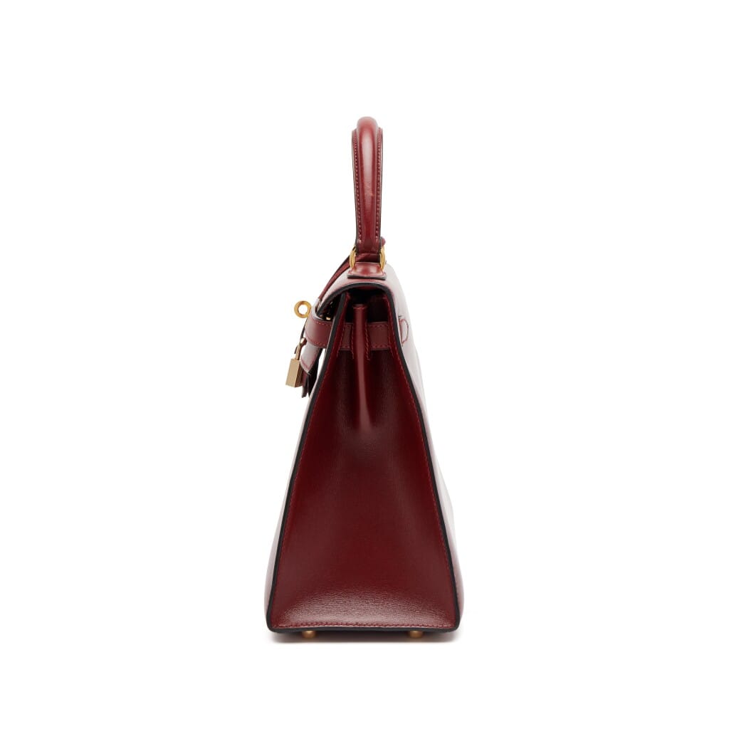 Vintage Rouge H Box Calf Sellier Kelly 28 Gold Hardware, 1998