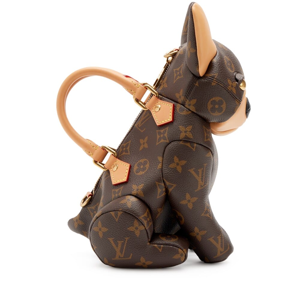 Brown Monogram Coated Canvas Pooch Dog Bag Gold Hardware, 2025