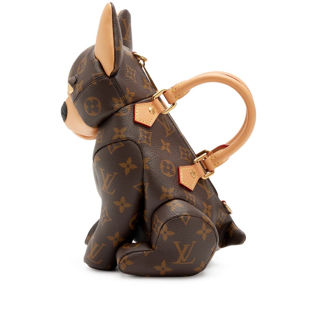Brown Monogram Coated Canvas Pooch Dog Bag Gold Hardware, 2025