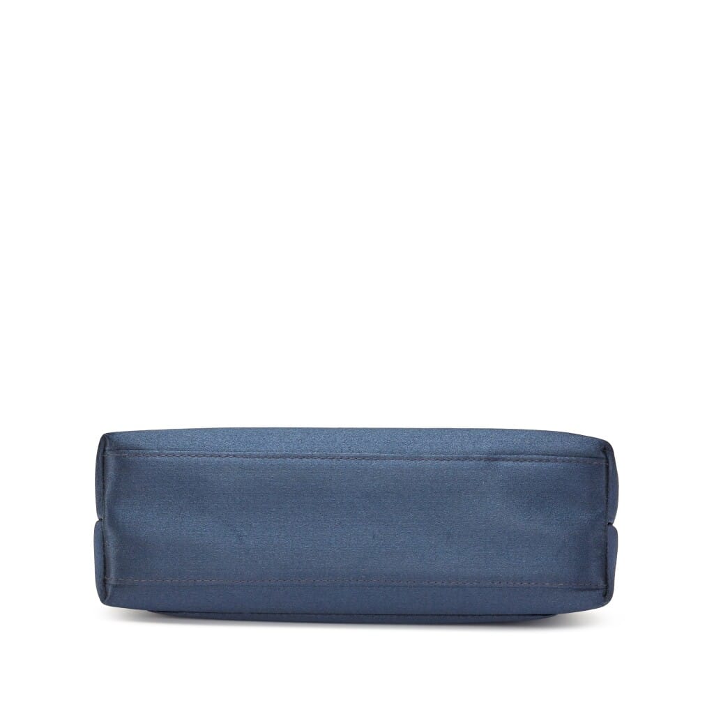 Vintage Navy Blue Satin CC Top Handle Mini Kelly Bag Gold Hardware, 1997