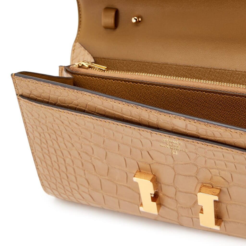 Chai Matte Alligator Constance-To-Go Wallet Gold Hardware, 2025