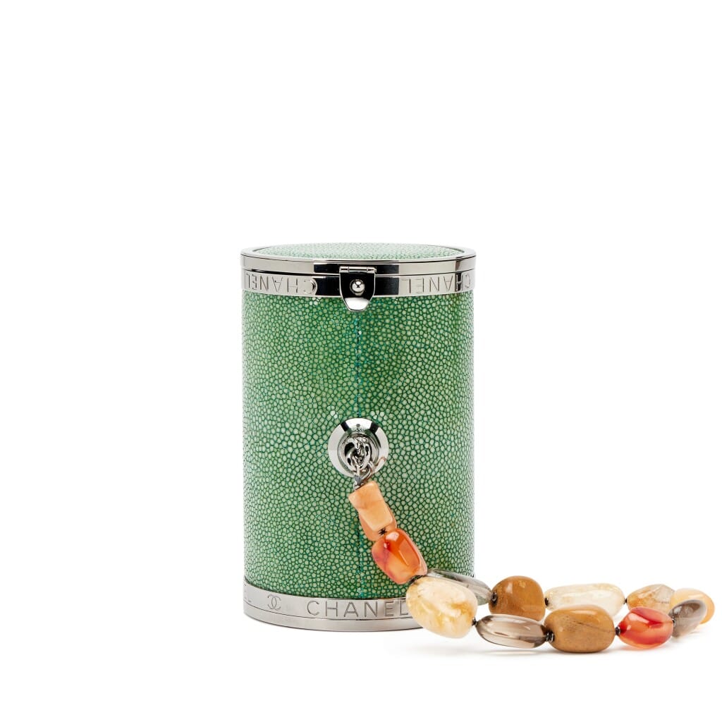 Stingray Barrel Minaudière Clutch Silver Hardware, 2003-2004