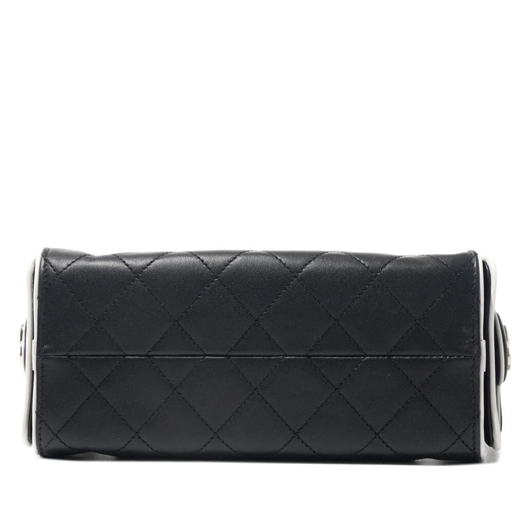 Black and White Quilted Lambskin Mini Chanel 25 Gold Hardware