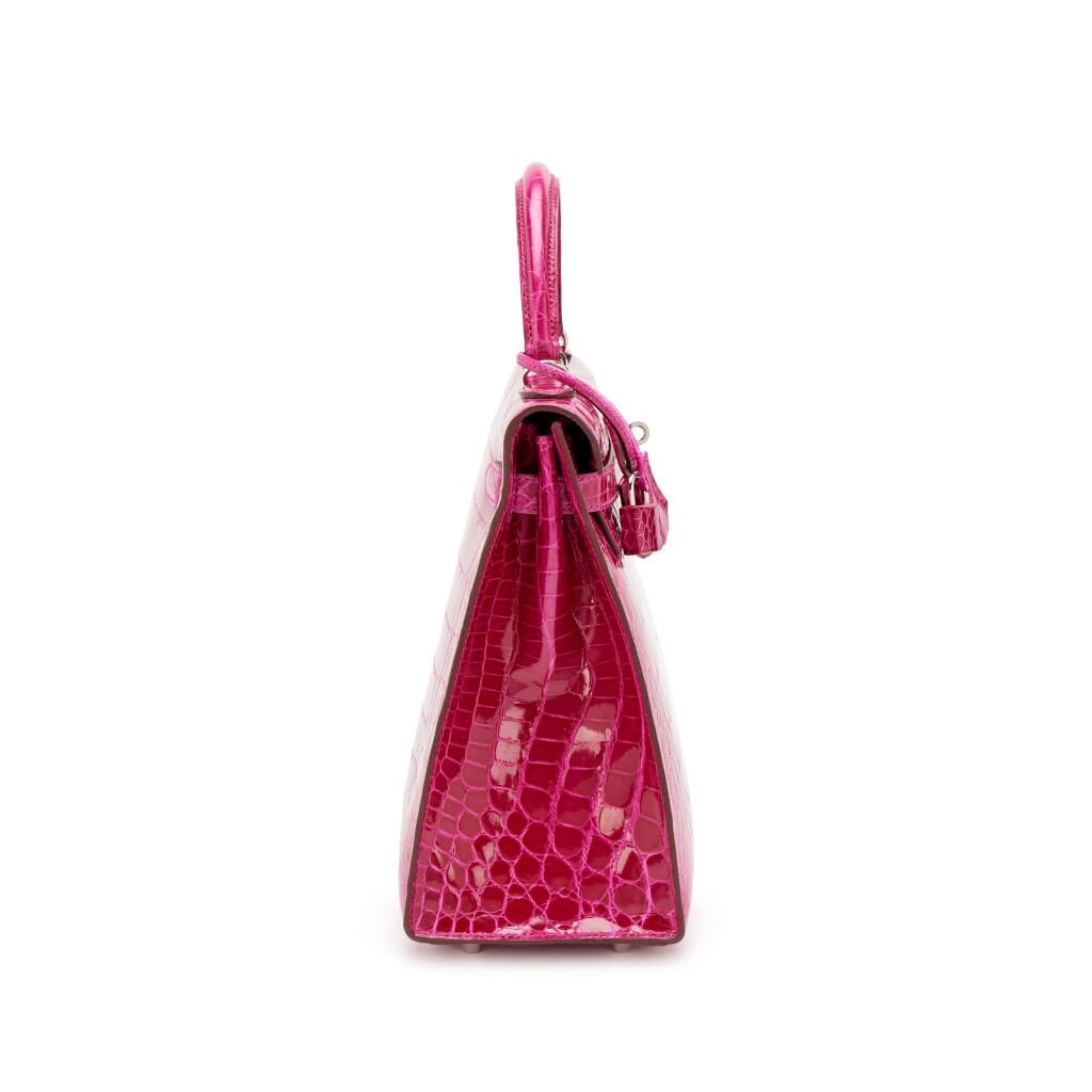 Rose Scheherazade Shiny Niloticus Crocodile Sellier Kelly 32 Palladium Hardware, 2014