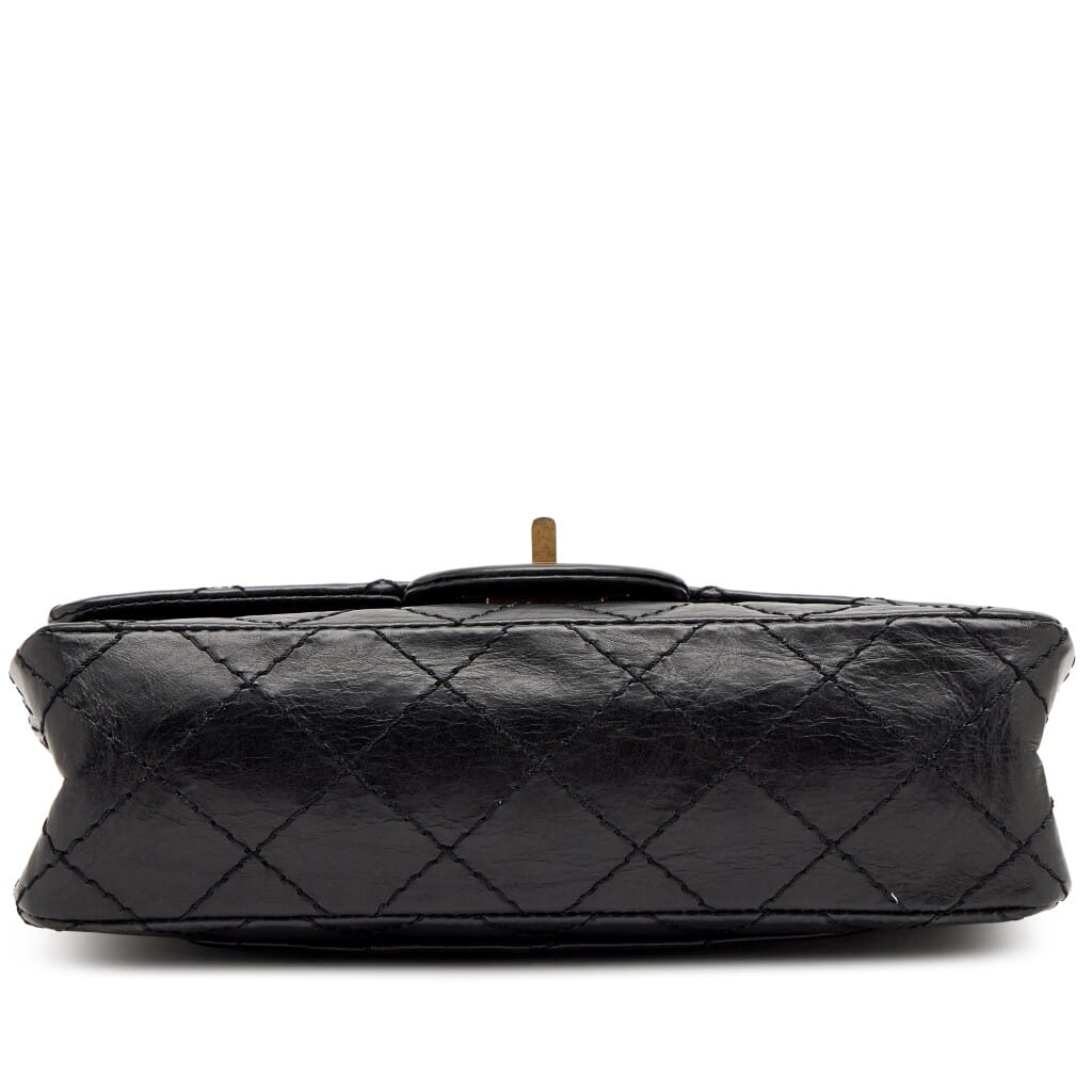 Black Quilted Aged Calfskin 224 Mini 2.55 Reissue Flap Aged Gold Hardware, 2005