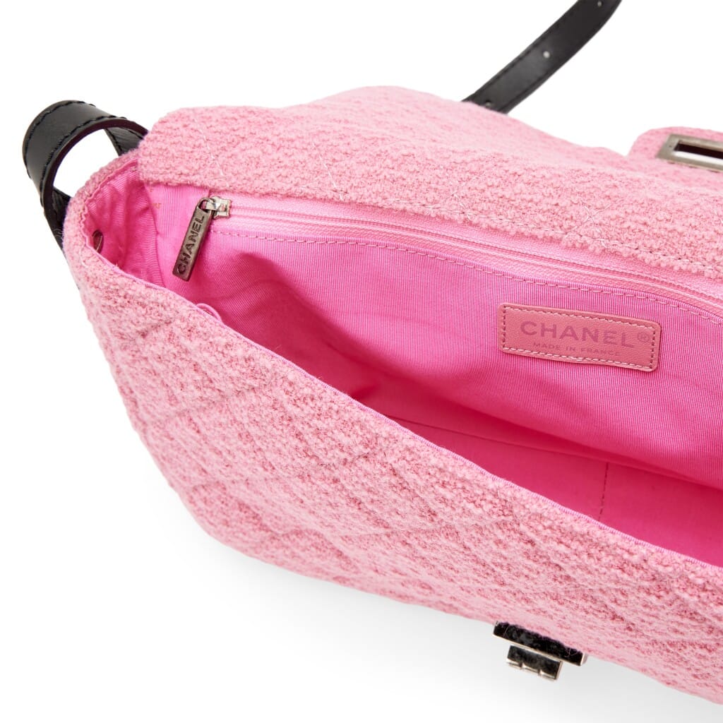 Pink Quilted Tweed Easy Reissue Mademoiselle Messenger Bag Ruthenium Hardware, 2009
