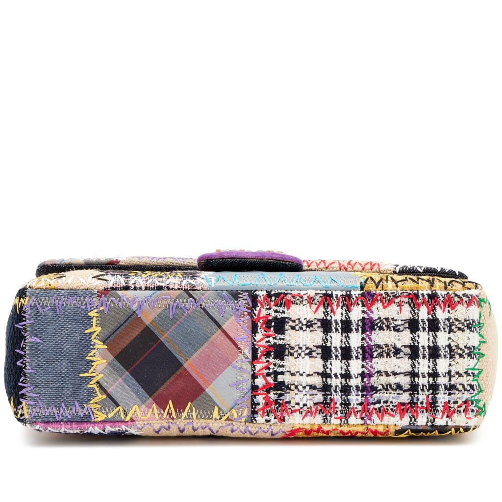 Rainbow Tweed, Textile and Leather Patchwork Denim Jumbo Single Flap Bag Silver Hardware, 2011