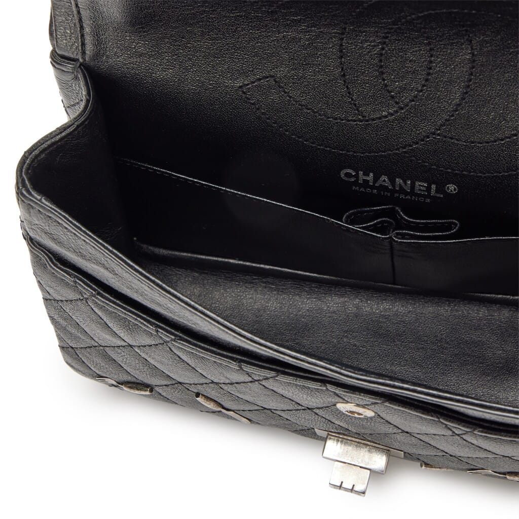 Black Quilted Calfskin Utensil Charms Brasserie 2.55 Reissue 225 Flap Bag Ruthenium Hardware, 2015