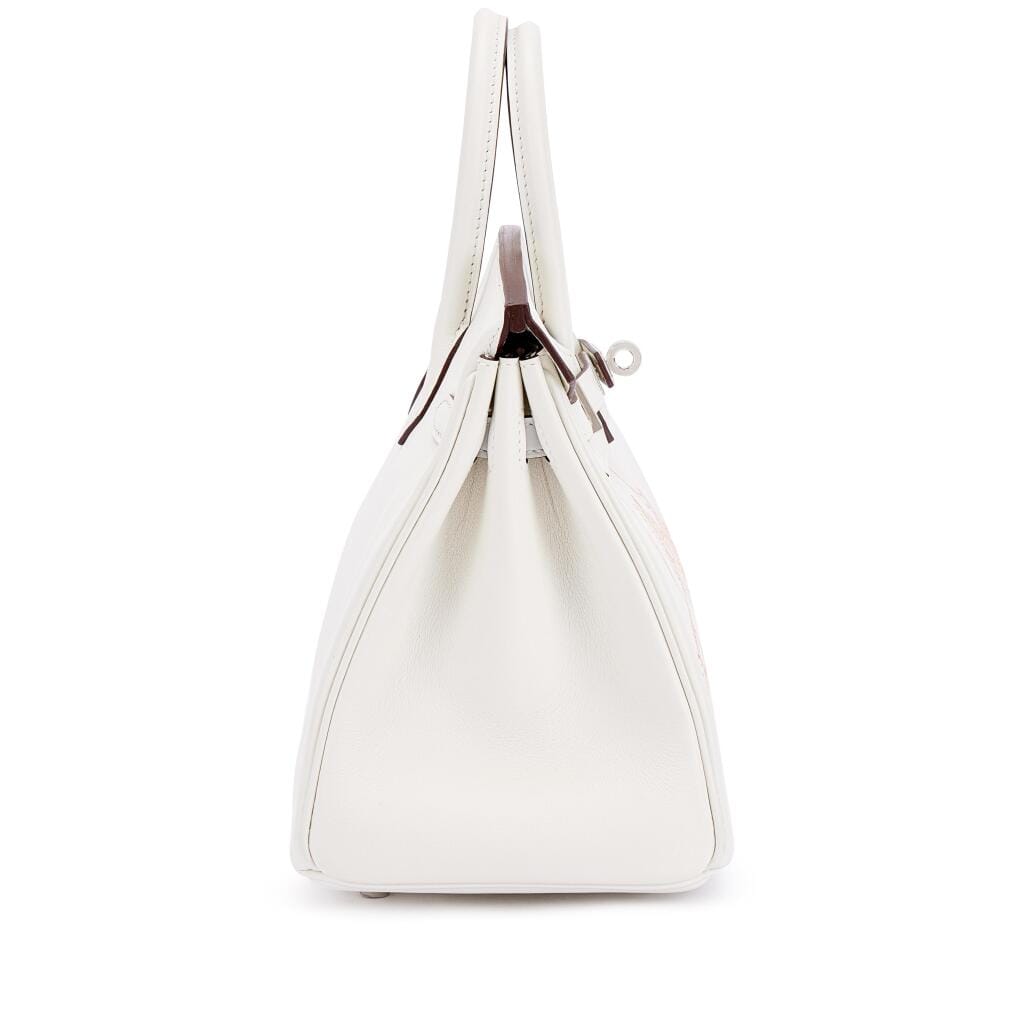 Limited Edition White Swift In and Out Birkin 25 Palladium Hardware, 2023