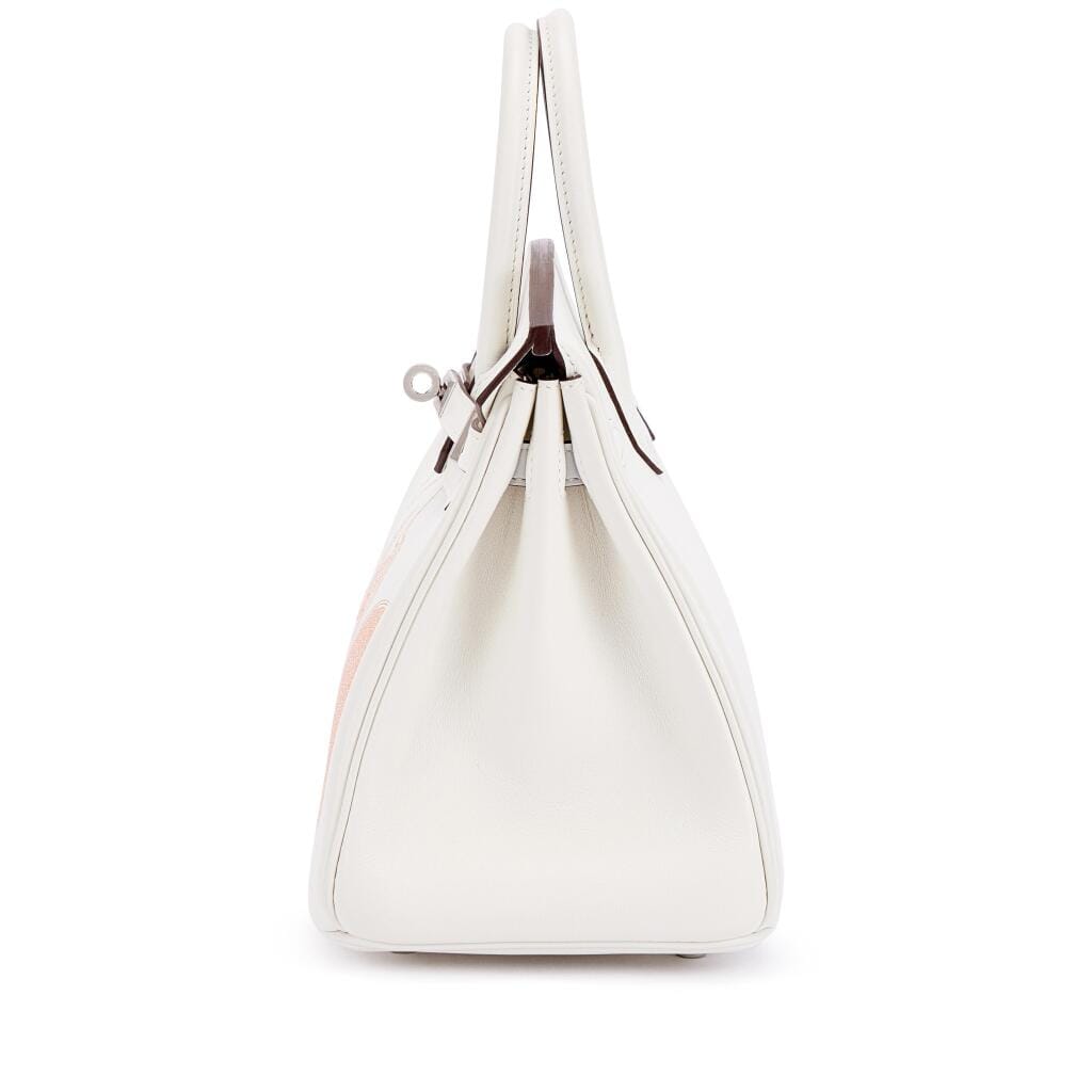 Limited Edition White Swift In and Out Birkin 25 Palladium Hardware, 2023