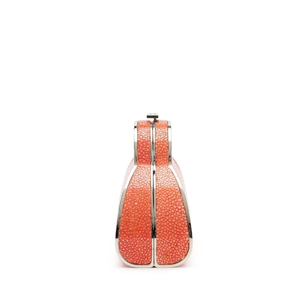 Flamingo Red Galuchat Stingary Frame Evening Bag Silver Hardware, 2005-2006