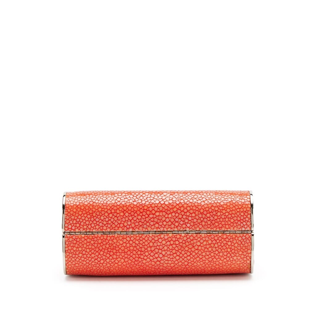 Flamingo Red Galuchat Stingary Frame Evening Bag Silver Hardware, 2005-2006