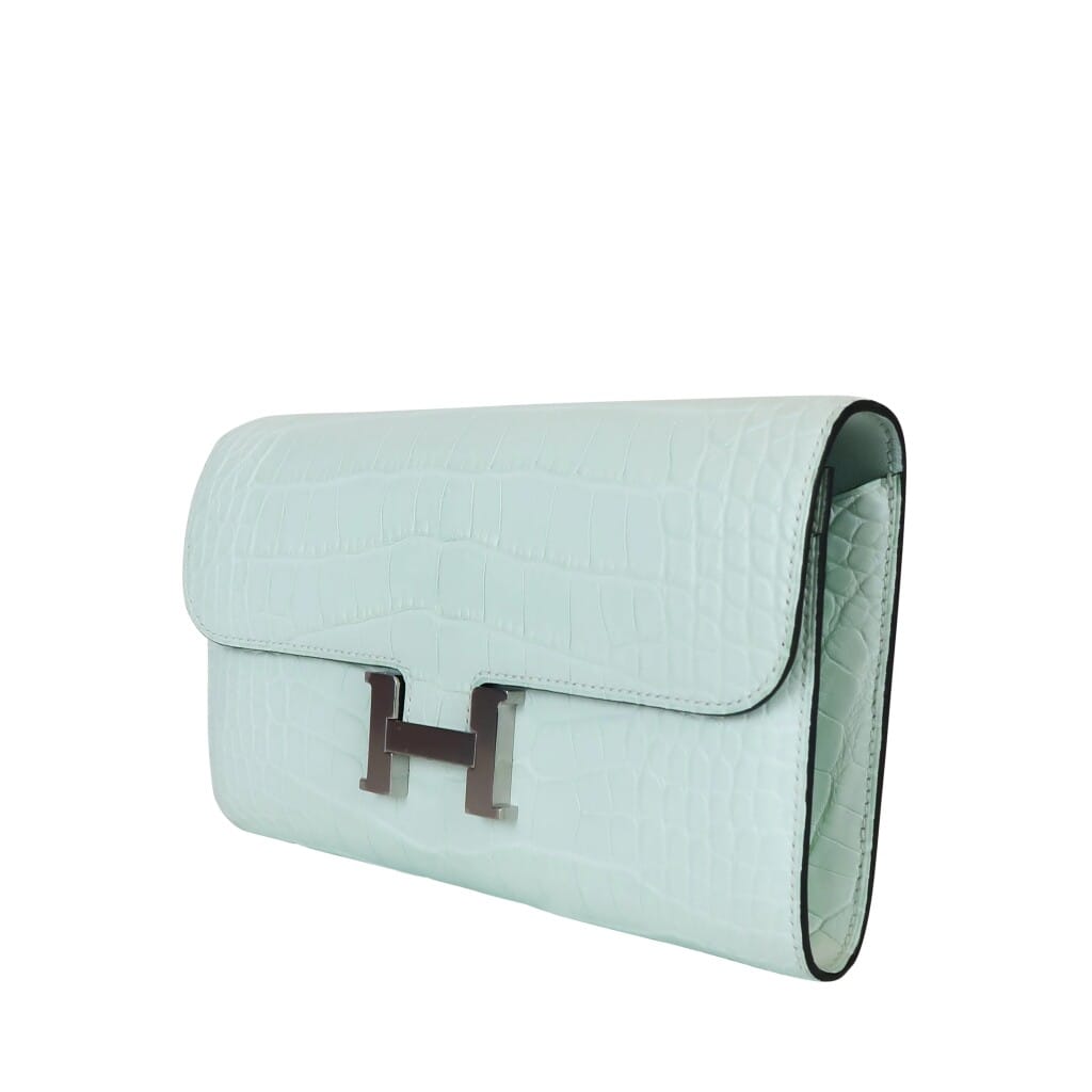 Vert Peppermint Matte Alligator Constance-To-Go Wallet Palladium Hardware, 2025