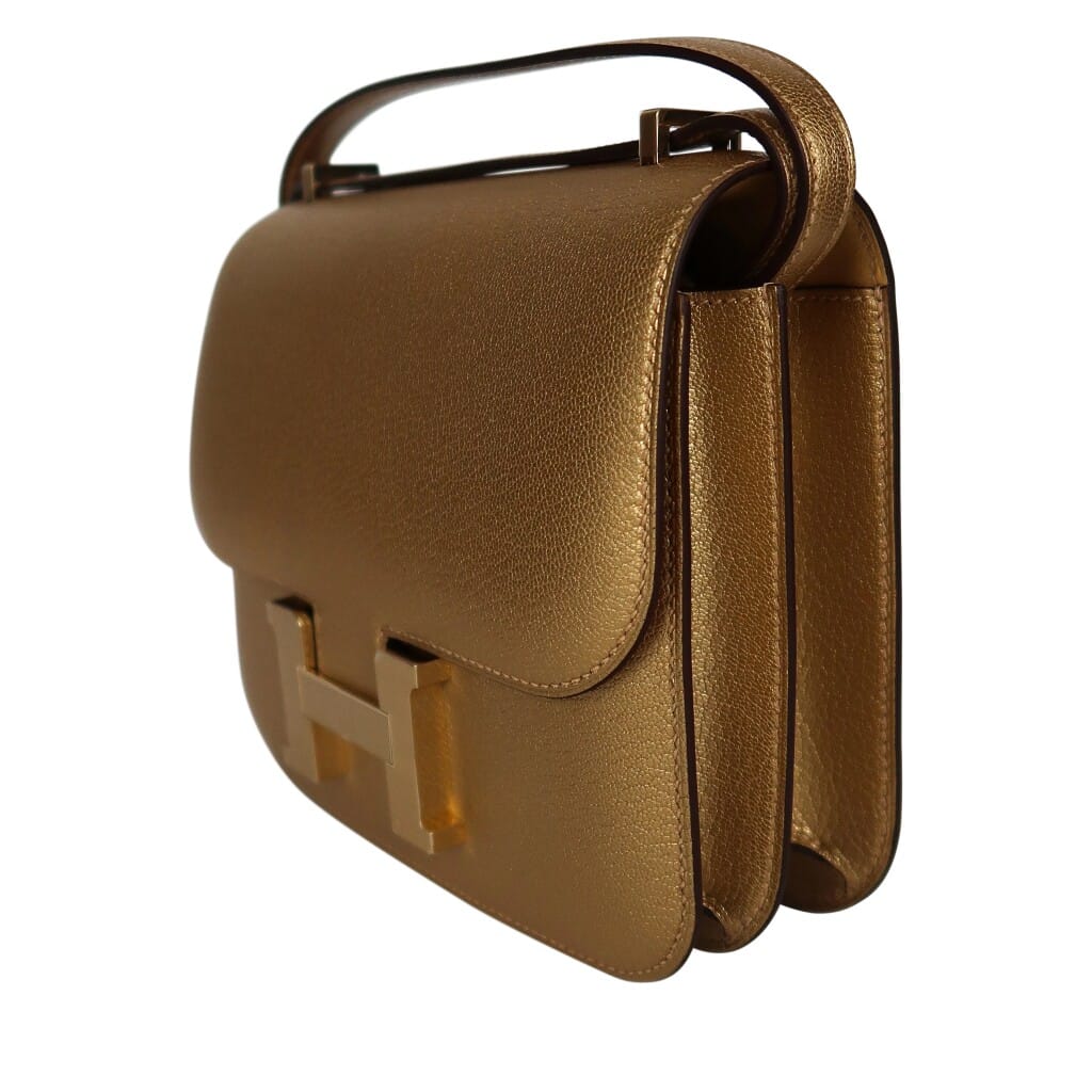 Limited Edition Doré Chèvre Chamkilight Metallic Mini Constance 18 Permabrass Hardware, 2024