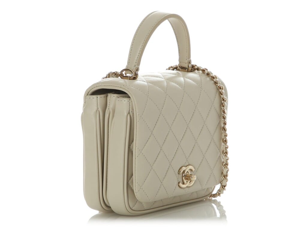 Cream Quilted Calfskin Citizen Chic Mini Flap Bag Gold Hardware, 2018