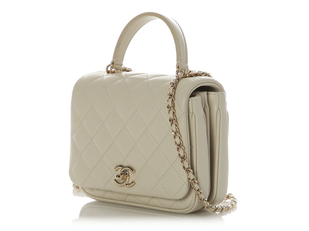 Cream Quilted Calfskin Citizen Chic Mini Flap Bag Gold Hardware, 2018