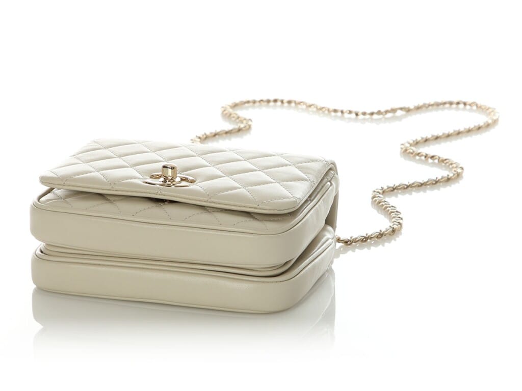 Cream Quilted Calfskin Citizen Chic Mini Flap Bag Gold Hardware, 2018
