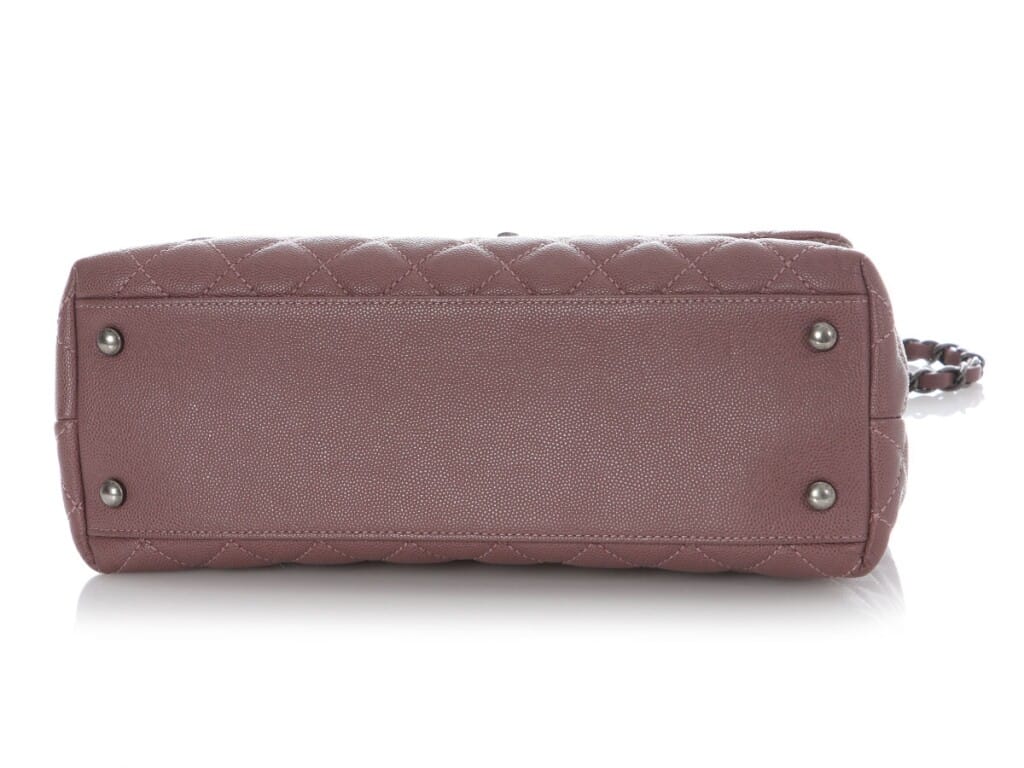 Deep Mauve Quilted Caviar and Lizard Small Coco Top Handle Silver Hardware, 2016-2017