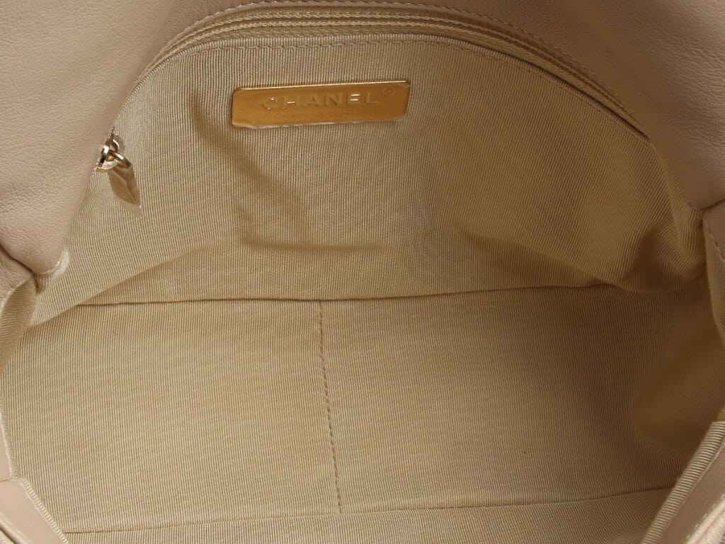 Beige Quilted Lambskin Small 19 Flap Bag Mixed Hardware, 2020-2021