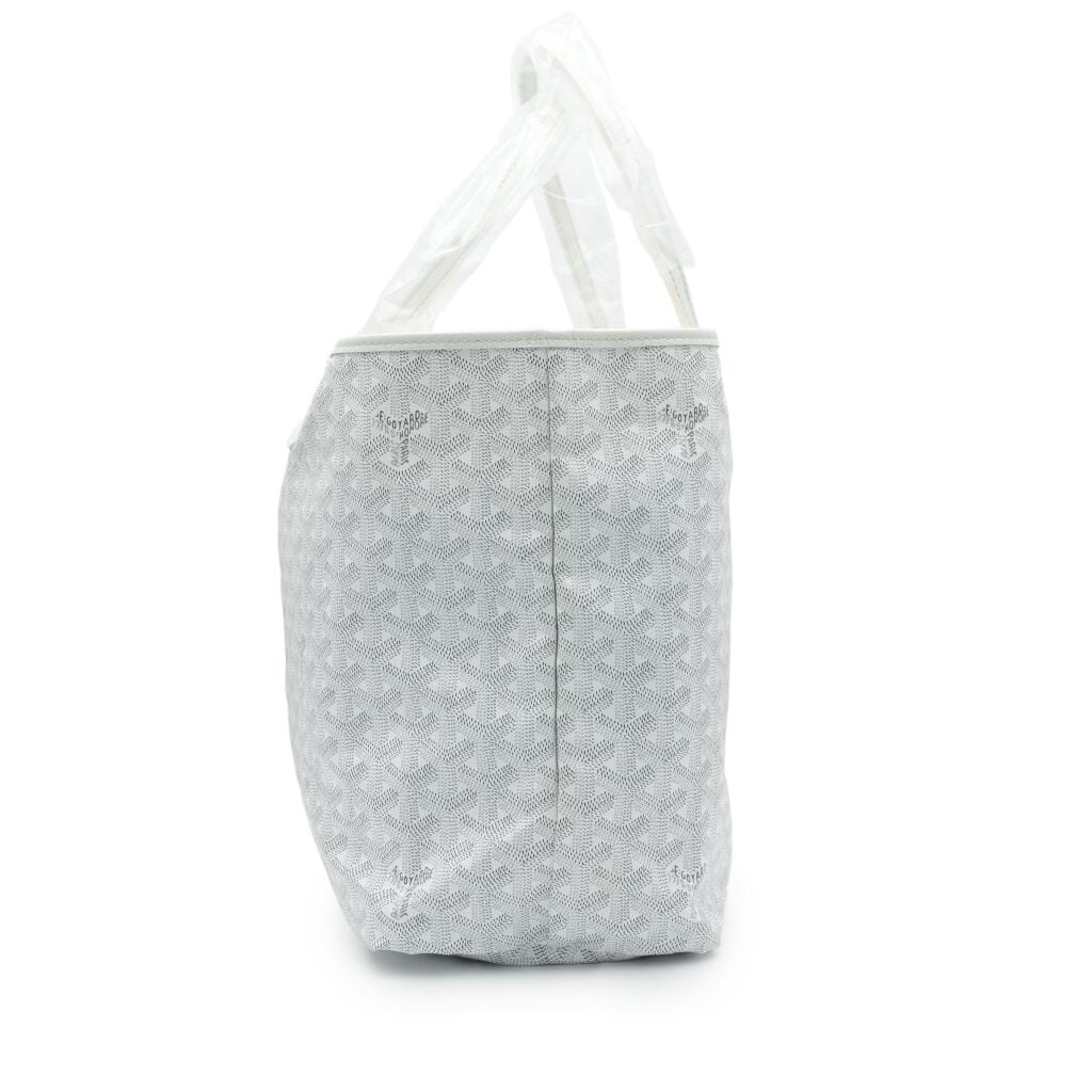 White Goyardine Canvas and Chevroches Calfskin Saint Louis PM Tote