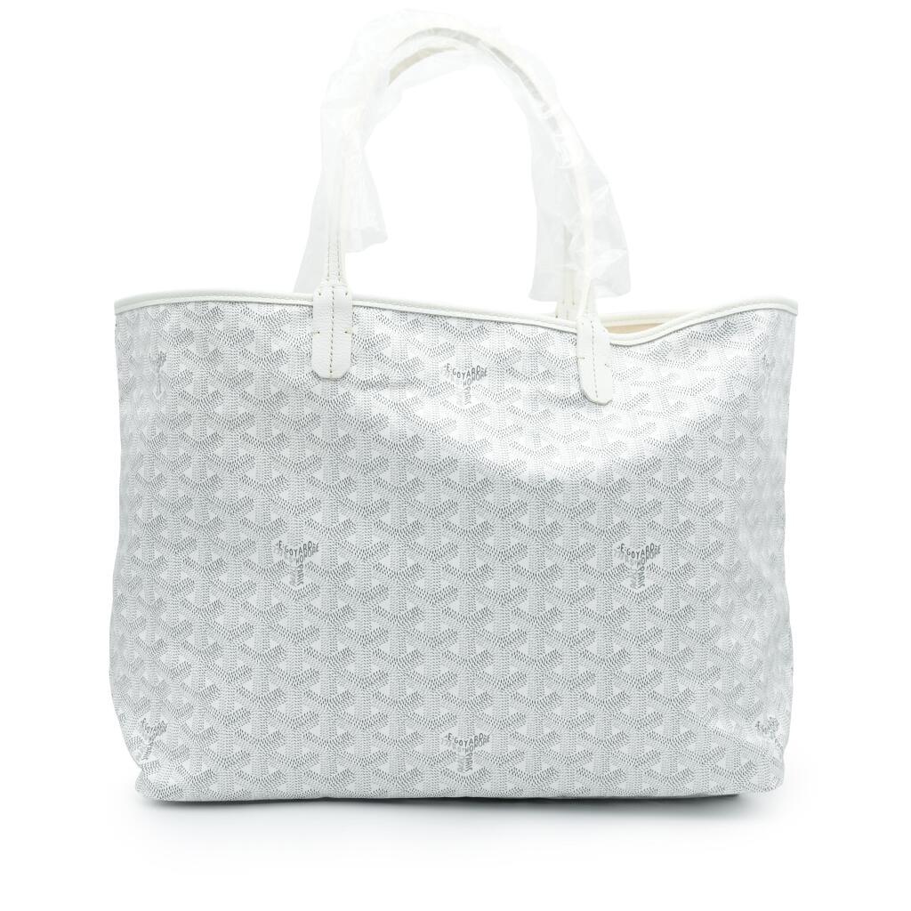 White Goyardine Canvas and Chevroches Calfskin Saint Louis PM Tote