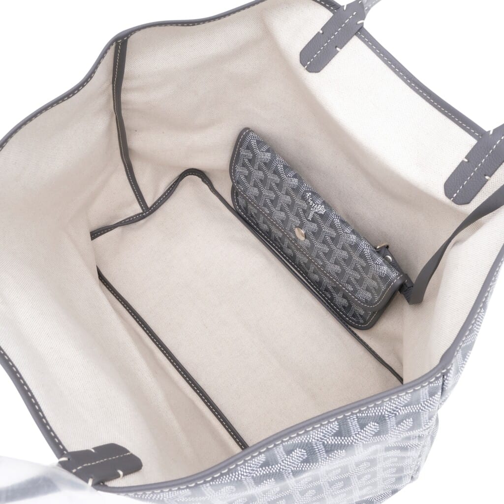 Grey Goyardine Canvas and Chevroches Calfskin Saint Louis PM Tote