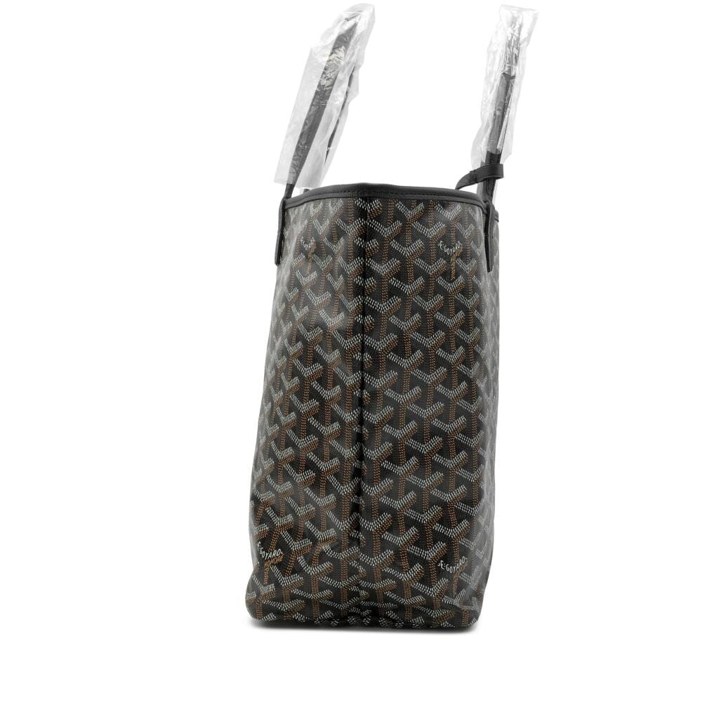 Black Goyardine Canvas and Chevroches Calfskin Saint Louis PM Tote