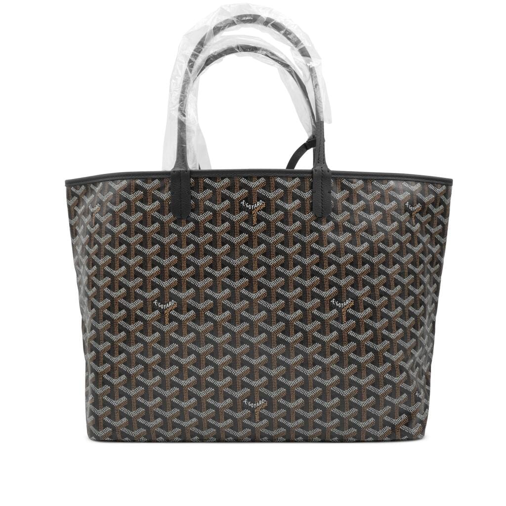 Black Goyardine Canvas and Chevroches Calfskin Saint Louis PM Tote